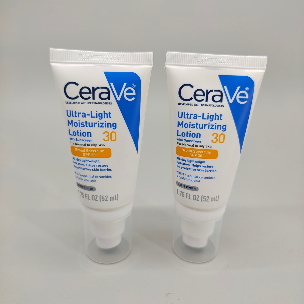 2 Pack CeraVe Ultra-Light Moisturizing Lotion SPF 30 Sunscreen 1.75oz Matte
